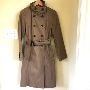 NWOT Kenneth Cole New York Double Breasted Trench Coat, British Khaki, Size XS